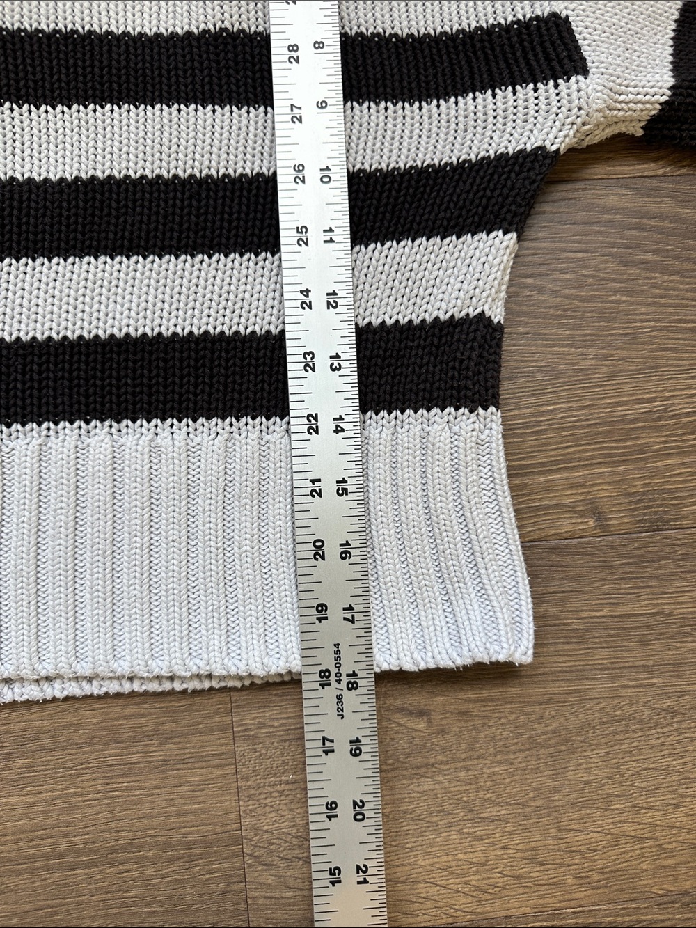 PISTOLA Arlo Striped Collared Sweater Black White 100% Cotton Polo Knit M - Picture 7 of 9